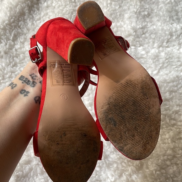 Nasty Gal Red Suede Heels - Picture 9 of 9